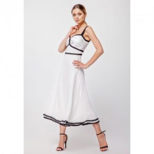 Купить Сарафан легкий Nai Lu-na by Anastasia Ivanova AI3602-2 XS Молочно-черное и доставка по Украине