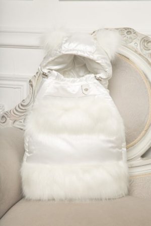 Купить Конверт Choupette пуховый с меховым декором пломбир (429-1-20) и доставка по Украине