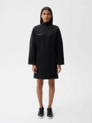 Купить Плаття Pangaia Heavyweight Recycled Cotton High Neck Dress Black S и доставка по Украине