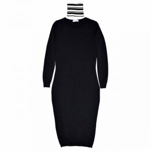 Купить Плаття TENAX 6089 M міді зі снудом чорне и доставка по Украине