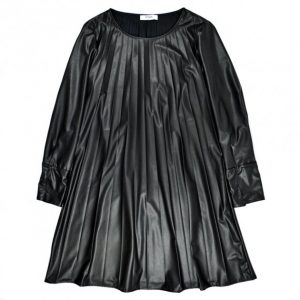 Купить Плаття TENAX 6078 M плісе екошкіра чорне и доставка по Украине