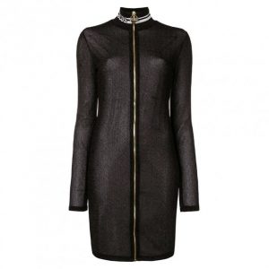 Купить Плаття GCDS FW19W020033 S напівпрозоре люрекс чорне и доставка по Украине