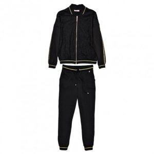 Купить Спортивний костюм Folies Blugirl BFA1709 S паєтки та гіпюр чорний и доставка по Украине