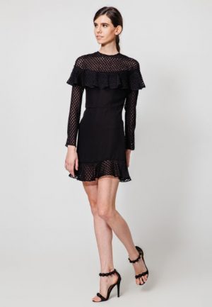 Купить Платье с воланами Nai Lu-na by Anastasia Ivanova AI3719-1 M Черное и доставка по Украине