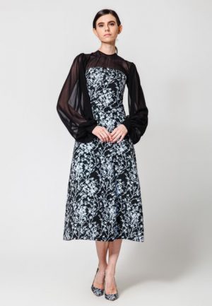 Купить Коктейльное платье Nai Lu-na by Anastasia Ivanova AI3712 S Черное с серебристым и доставка по Украине