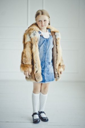 Купить Детская шуба из лисы Пухната Лисиця One Size Рыжая и доставка по Украине