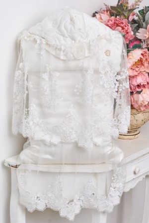 Купить Конверт Choupette на виписку Де-люкс кружевной "Византия" экрю 40см*65см (142-39) и доставка по Украине