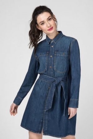 Купить Женское синее джинсовое платье-рубашка DE-BLEU Diesel XS 00S8NN 0NAYC и доставка по Украине