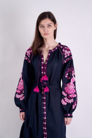 Купить Сукня вишита Жар-птиця від VOVNA темно-синій 42 р. и доставка по Украине