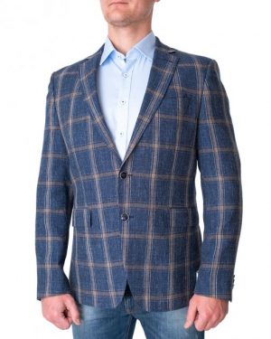 Купить Піджак чоловічий 2BLIND2C (2BBL284-NAV/91) Синій 50 и доставка по Украине