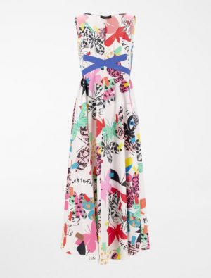 Купить Платье MaxMara 42 Белое с разноцветным принтом 52210111600 и доставка по Украине