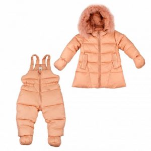 Купить Пуховой костюм (куртка+полукомбинезон) ADD пудровый 86 см. и доставка по Украине