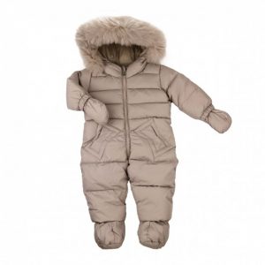 Купить Пуховой комбинезон с мехом ADD серый 74 см. и доставка по Украине