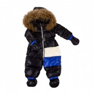 Купить Пуховой комбинезон ADD с мехом темно-синий 74 см. и доставка по Украине
