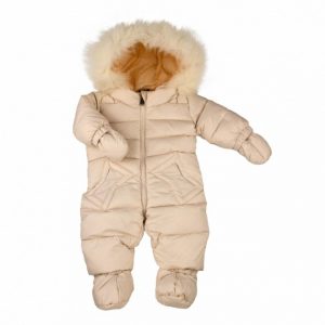 Купить Пуховой комбинезон с мехом ADD молочный 80 см. и доставка по Украине