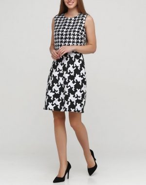 Купить Платье MOSCHINO BOUTIQUE Черно-белый размер 42 (MRLM35) (MRLM3542) и доставка по Украине