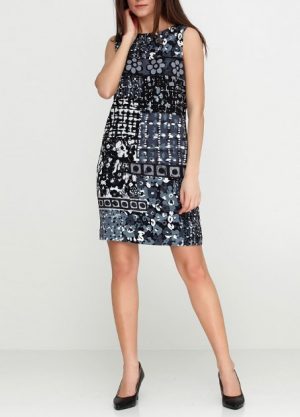 Купить Платье MOSCHINO BOUTIQUE Черно-серый размер 42 (MRLM26) (MRLM2642) и доставка по Украине