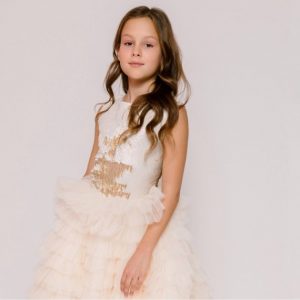 Купить Платье Лебедь золото ассиметрия 146 и доставка по Украине