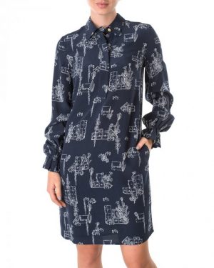 Купить Сукня жіноча TRUSSARDI JEANS (56D00531-1T005376-U878/21-22) Синій 44 и доставка по Украине