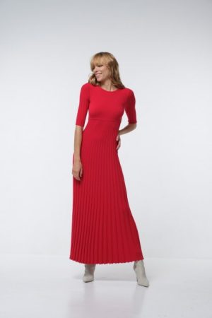 Купить Платье-плиссеViamaro красного цвета S/M и доставка по Украине