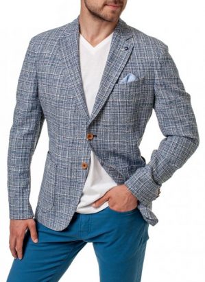 Купить Пиджак Pierre Cardin в клетку 56 Голубой (58519/3150) и доставка по Украине