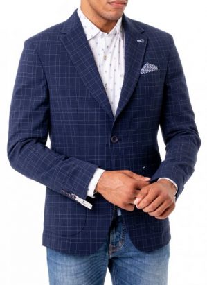 Купить Пиджак Pierre Cardin в клетку 46 Темно-синий (А79309/3150) и доставка по Украине