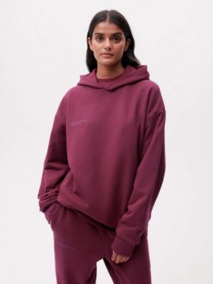 Купить Теплый женский oversized костюм из хлопка The Pangaia Organic Cotton Suit Burgundy бургунди S (TPSW26) и доставка по Украине