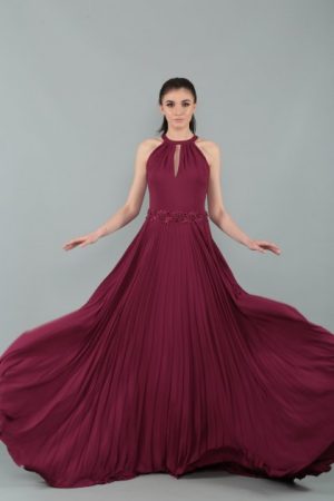 Купить Платье вечернее Rengin Бордовый 42 35-5255 и доставка по Украине