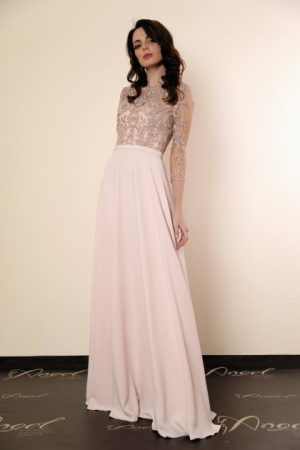 Купить Вечернее платье ANGEL FASHION DRESS ЛОЛИТА 54 бежевый и доставка по Украине