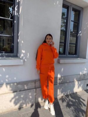 Купить Облегченный женский oversized костюм из органического хлопка The Pangaia Lightweight Organic Cotton Suit Orange оранжевый XL (OPSW13) и доставка по Украине