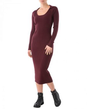 Купить Сукня жіноча TRUSSARDI JEANS (56D00543-OF000684-R288/21-22-2) Бордовий XS и доставка по Украине