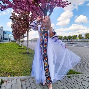 Купить Вышитое платье РМВ-130 2XL белое и доставка по Украине