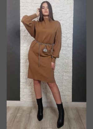 Купить Платье Lara коричневый L-XL 44-289 и доставка по Украине