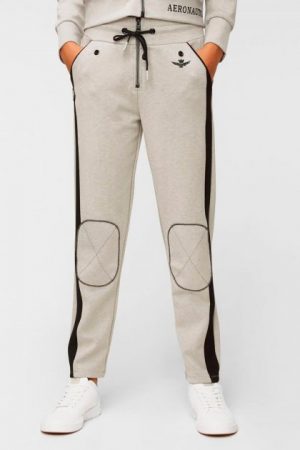 Купить Светло-серые женские штаны с лампасами Aeronautica Militare 4435 L и доставка по Украине