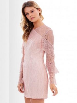 Купить Платье кружевное с многослойными рукавами Keepsake 250821-6 XL (92328XL) Розовый и доставка по Украине