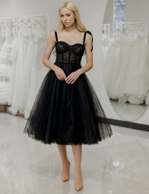 Купить Вечернее платье Libelle LW2021-16 38 черное и доставка по Украине