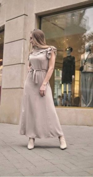 Купить Платье длинное Cristina Gaviolli 42 Бежевый 0029 и доставка по Украине