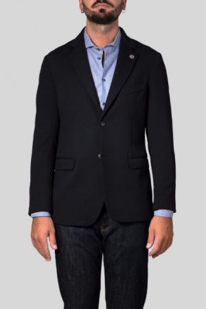 Купить Мужской пиджак Luca Bertelli 46 Черный 4725 и доставка по Украине