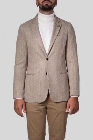 Купить Мужской пиджак Luca Bertelli 46 Бежевый 4737 и доставка по Украине