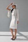 Купить Белое стильное платье длины миди XS и доставка по Украине
