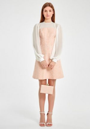 Купить Платье Nai Lu-na by Anastasiia Ivanova AI3815-2 Нежно-розовое из жаккарда S и доставка по Украине