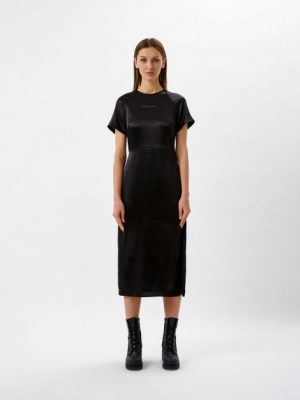 Купить Платье Calvin Klein Jeans Satin Short Sleeve Split Dress J20J217690-BEH L Black (8719855264247) и доставка по Украине