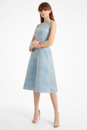 Купить Платье Nai Lu-na by Anastasiia Ivanova AI3842-2 Голубое из жаккарда M и доставка по Украине