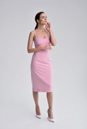 Купить Розовый сарафан на жемчужных бретелях L и доставка по Украине