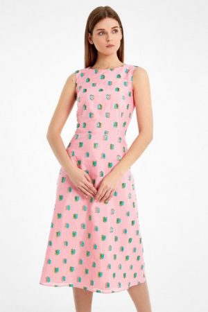 Купить Летнее платье Nai Lu-na by Anastasiia Ivanova AI3842-1 Нежно-розовое из жаккарда M и доставка по Украине