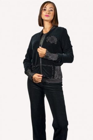 Купить Костюм спортивный велюровый костюм двойка Forza Viva. Forza Viva 42 Черный (FV-111655) и доставка по Украине