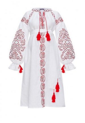 Купить Платье-вышиванка для беременных с поясом MONAMOON M 190115L-M и доставка по Украине