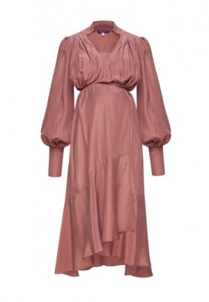 Купить Платье для беременных с асимметричной юбкой и воланом MONAMOON XS 200105PE-XS и доставка по Украине