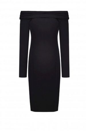 Купить Платье для беременных из крепа с открытыми плечами MONAMOON S 200119BK-S и доставка по Украине