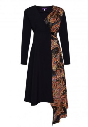 Купить Асимметричное платье для беременных с вискозной вставкой MONAMOON S 210101BK-S и доставка по Украине